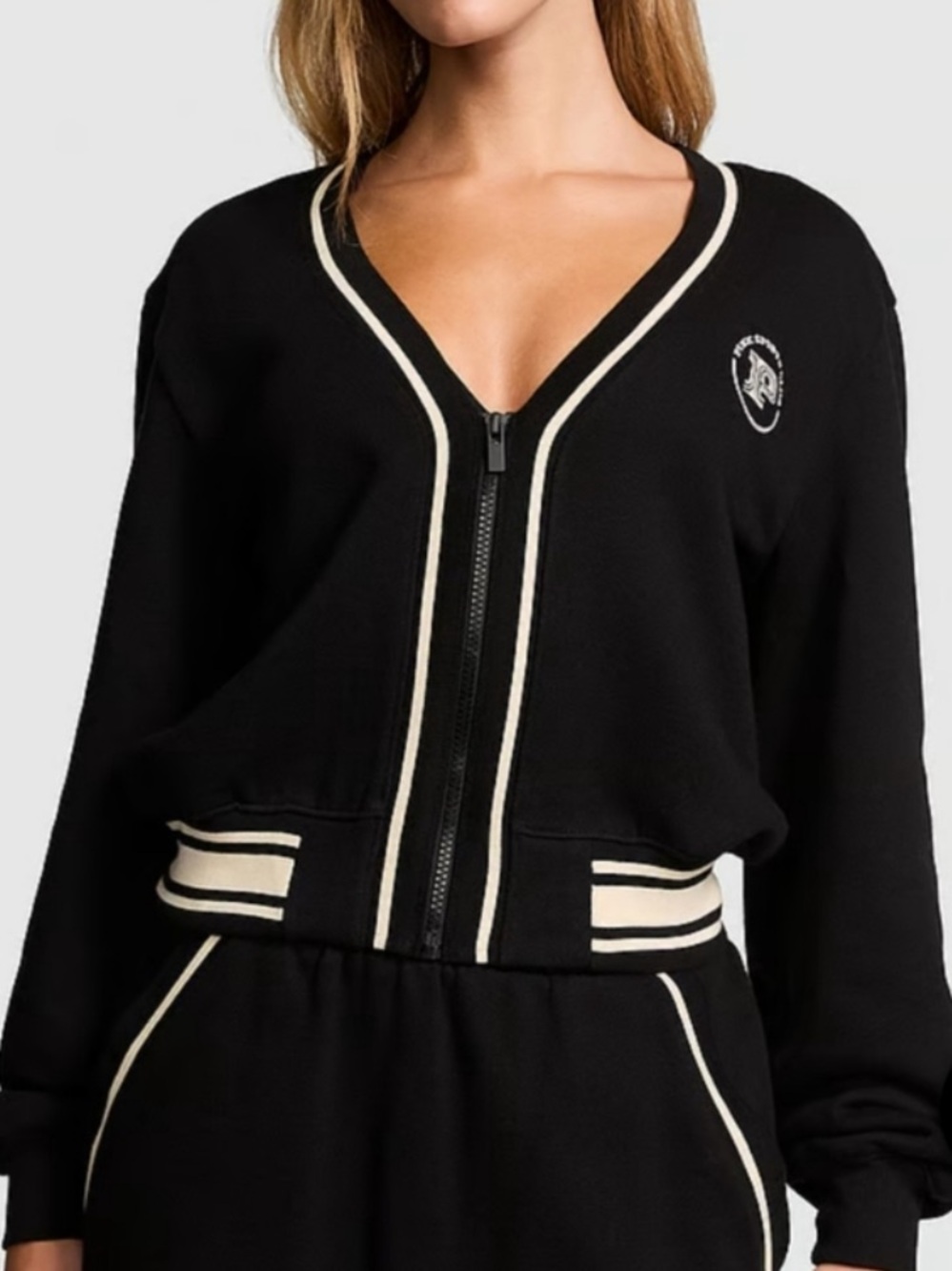 New with tags VS PINK Ivy Fleece Front Zip Cardigan Victoria's Secret